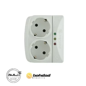 محافظ دوخانه دوشاخه دار با مغزی پلی آمید مخصوص تمامی لوازم خانگی دارای قفل کودک