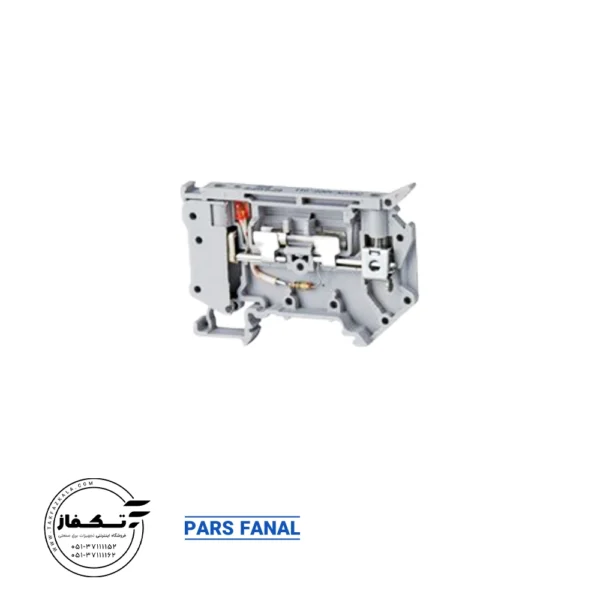ترمینال ریلی فیوزی 4 mm چراغدار پیچی پارس فانال رنگ طوسی (110/220 VAC-DC)