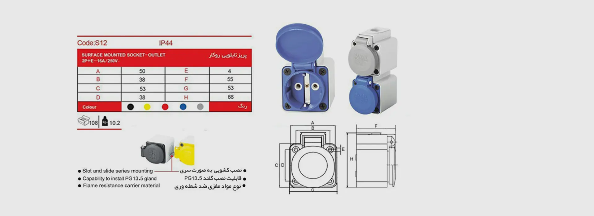 قیمت و خرید پریز تابلویی