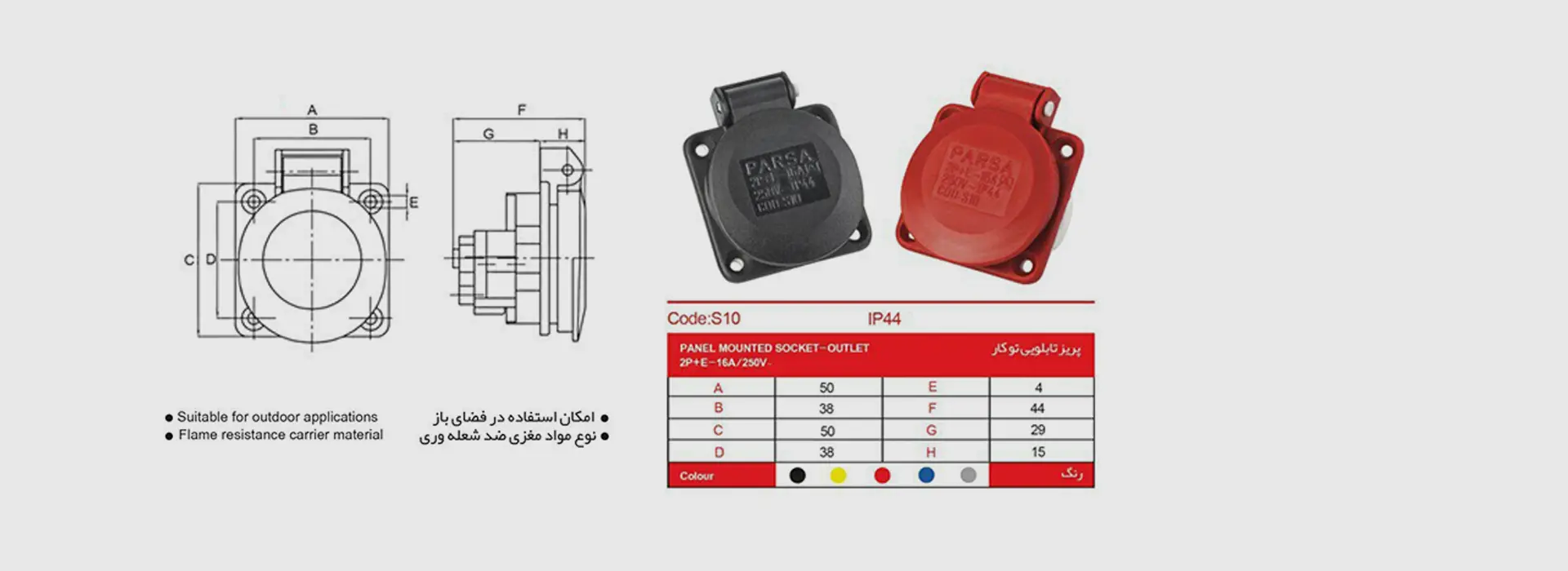 قیمت و خرید پریز تابلویی
