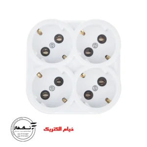 پریز چهارخانه ارتدار دوشاخه دار سهند خیام الکتریک