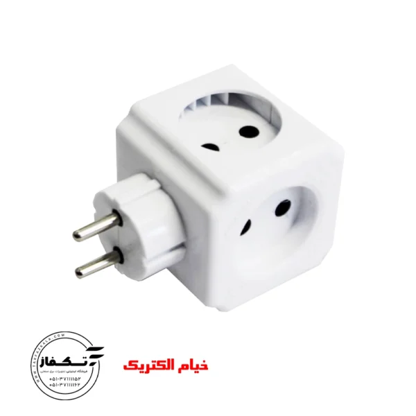 پریز چهارخانه دوشاخه دار زمرد خیام الکتریک