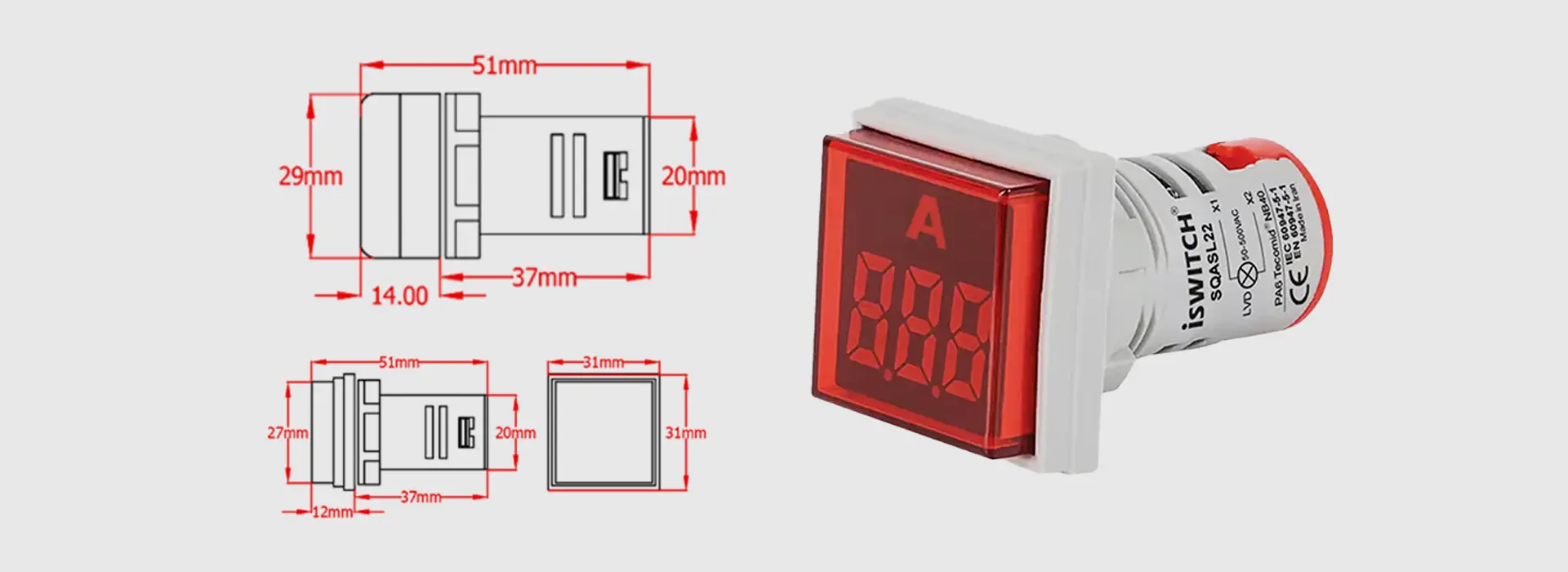 چراغ سیگنال آمپرمتر