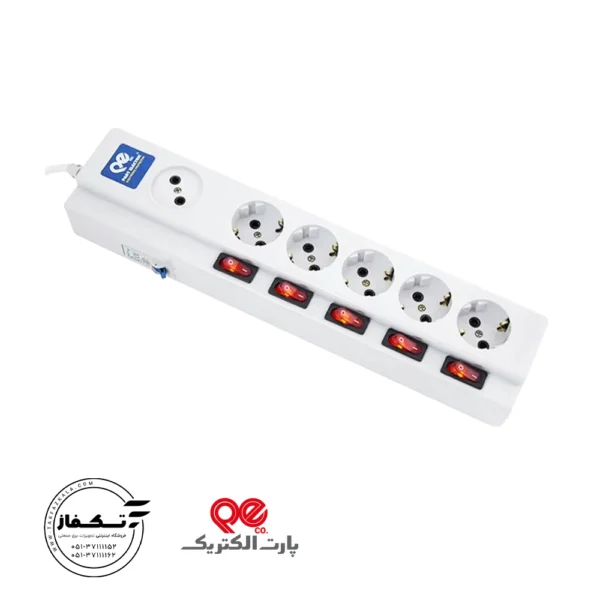 چندخانه فیوزدار1+5 باکابل 1/8 متری پارت الکتریک