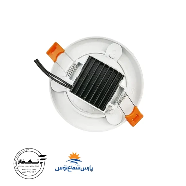 چراغ توکار فولایت 12 وات دایره رنگ آفتابی پارس شعاع توس